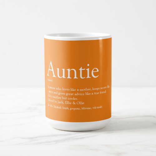 Favourite Aunt Auntie Definition Orange Coffee Mug