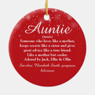 Favourite Aunt Auntie Definition Photo Christmas Ceramic Ornament