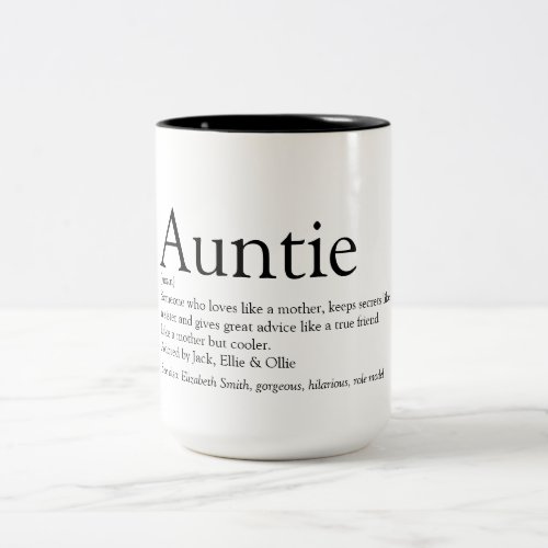 Favourite Aunt Auntie Definition Two_Tone Coffee Mug