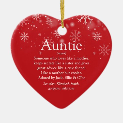 Favourite Auntie Aunt Definition Christmas Holiday Ceramic Ornament