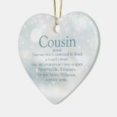 Favourite Cousin Definition Merry Christmas Ceramic Ornament (Left)