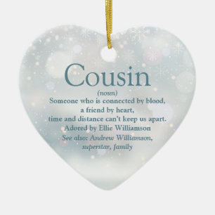 Favourite Cousin Definition Merry Christmas Ceramic Ornament