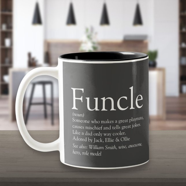 Favourite Funcle Uncle Modern Definition Gray Two-Tone Coffee Mug (Favourite Funcle Uncle Modern Definition Gray Two-Tone Coffee Mug)
