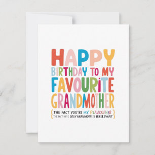 "Favourite Grandmother Birthday Card" Holiday Card