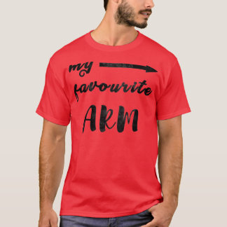 Favourite left arm black font T-Shirt