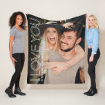 Favourite Person I Love You Photo Fleece Blanket<br><div class="desc">Treat your favorite person to this modern cosy fleece blanket featuring a full sized photo for you to replace with your own,  the saying "I LOVE YOU" in a modern outline font,  and a text template to customize with your own wording.</div>