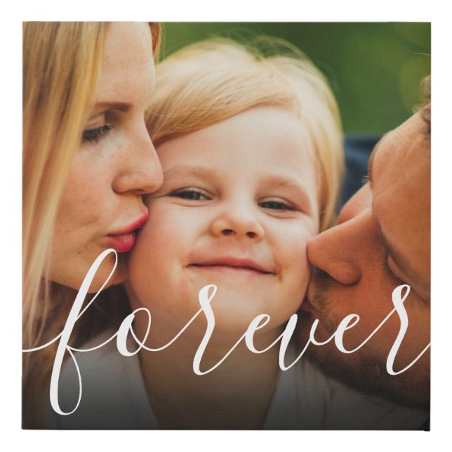 Favourite Photo Forever Script Faux Canvas Print (Front)