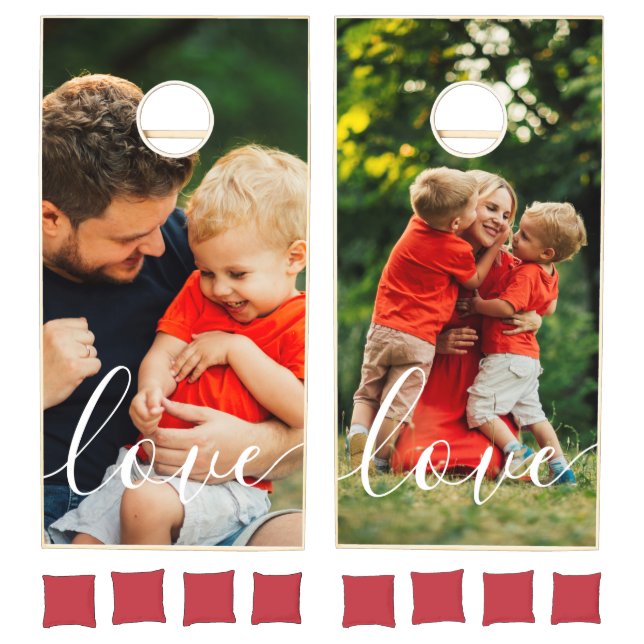 Favourite Photo Script Love Cornhole Set (Set)