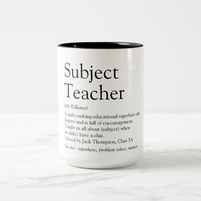 Favourite Teacher Definition Fun Modern Two-Tone Coffee Mug (Center)