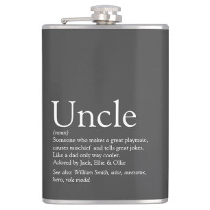 Favourite Uncle Definition Gray Flask