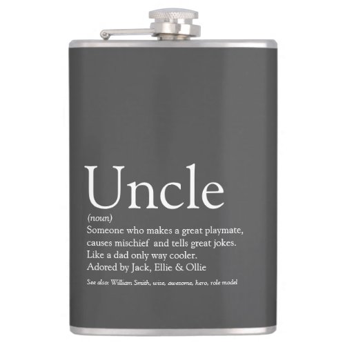 Favourite Uncle Definition Gray Flask