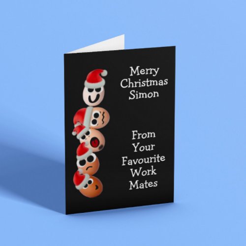 Favourite Work Mates Customisable Christmas Card