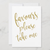 Favours Please Take One Gold Affordable Sign (Front)