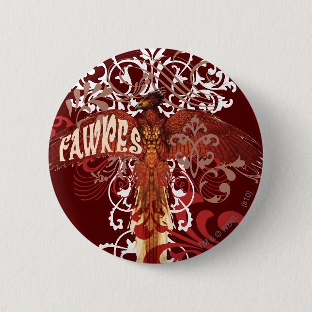 Fawkes Spread Wings Button (Front)