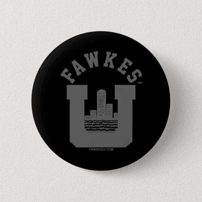 FawkesU Gray Skyline Button (Front)
