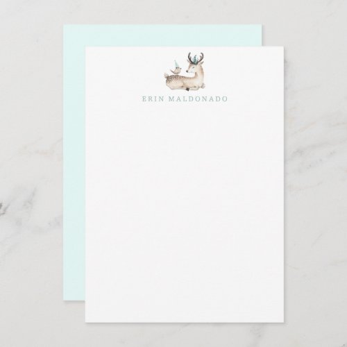 Fawn and Bird Stationery _ Baby Deer Note Cards