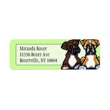 Fawn And Dark Brindle Boxer Studio Mint Label by offleashart at Zazzle