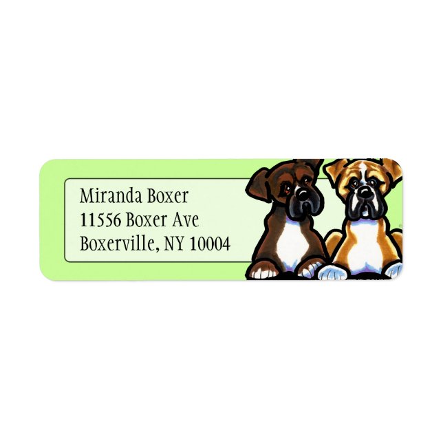 Fawn and Dark Brindle Boxer Studio Mint Label (Front)