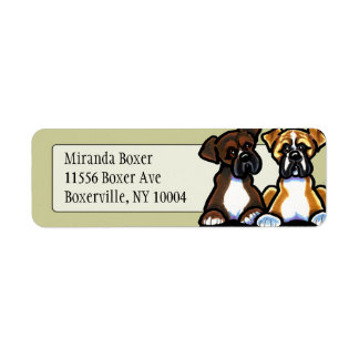 Fawn and Dark Brindle Boxer Studio Tan Label
