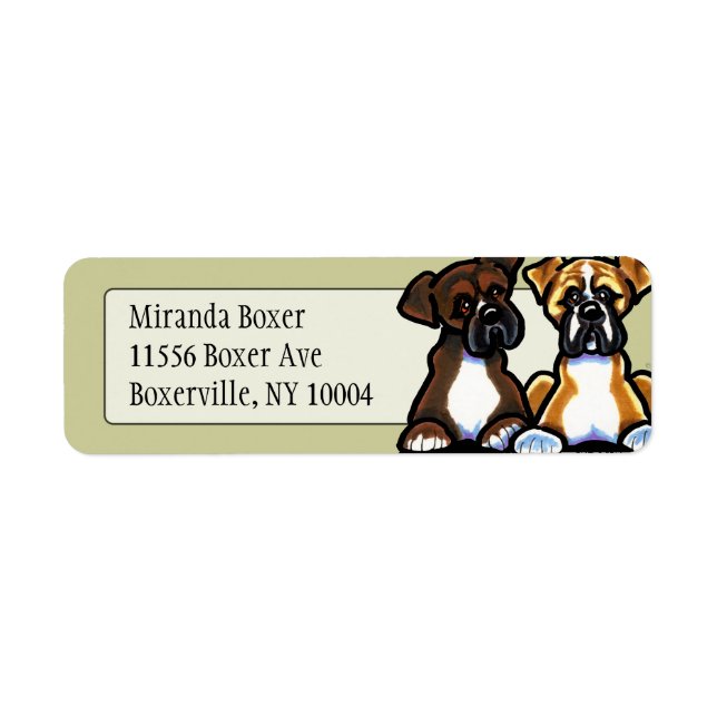 Fawn and Dark Brindle Boxer Studio Tan Label (Front)