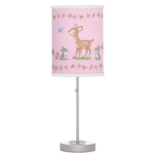 Fawn and friends from the woodlands table lamp