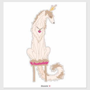 Fawn and Tan Royal Borzoi Die Cut Vinyl Sticker