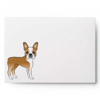 Fawn And White Boston Terrier Dog Illustration Envelope