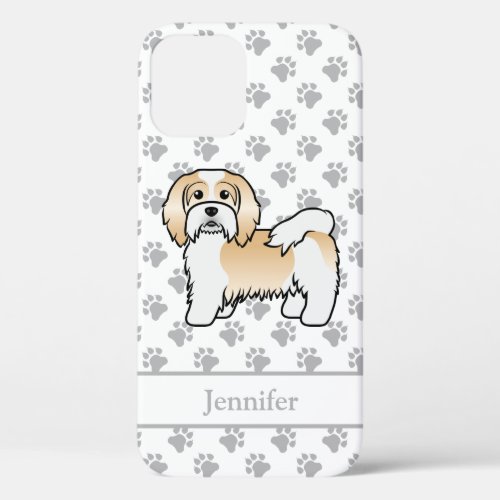 Fawn And White Havanese Cartoon Dog  Name iPhone 12 Case