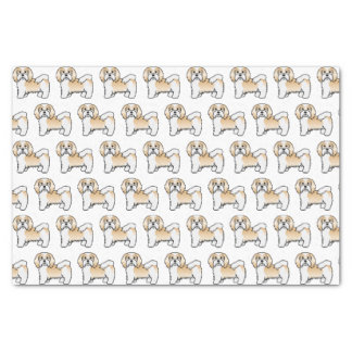 Fawn And White Havanese Cartoon Dog Pattern Tissue Paper