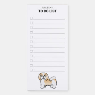 Fawn And White Havanese Cartoon Dog To Do List Magnetic Notepad
