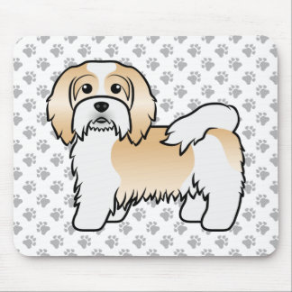 Fawn And White Havanese Cute Cartoon Dog Mouse Pad