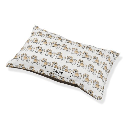 Fawn And White Havanese Cute Cartoon Dog  Name Pet Bed