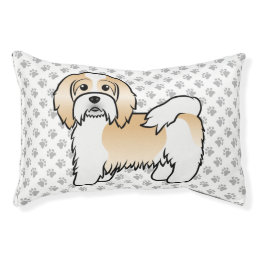 Fawn And White Havanese Cute Cartoon Dog Pet Bed