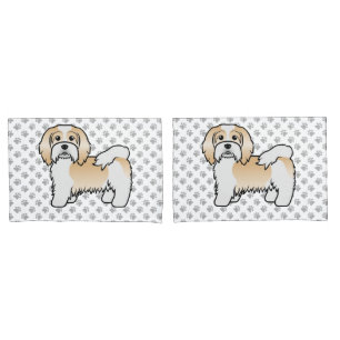 Fawn And White Havanese Cute Cartoon Dog Pillow Case