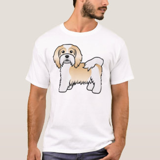 Fawn And White Havanese Cute Cartoon Dog T-Shirt