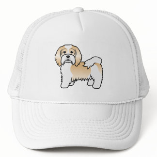Fawn And White Havanese Cute Cartoon Dog Trucker Hat