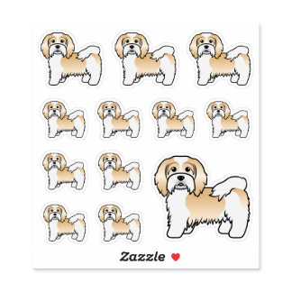 Fawn And White Havanese Cute Cartoon Dogs Sticker