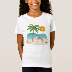 Fawn And White Iggy Dog At A Tropical Summer Beach T-Shirt