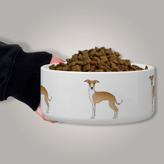 Fawn And White Italian Greyhound Cartoon Dogs Bowl