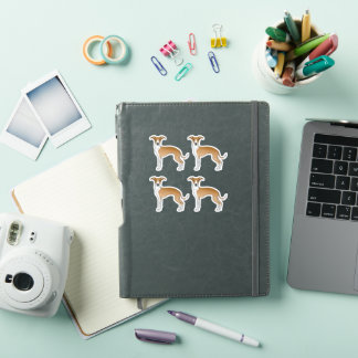 Fawn And White Italian Greyhound Cartoon Dogs Sticker