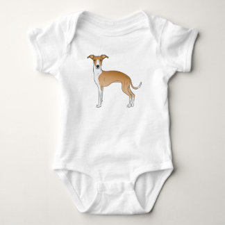 Fawn And White Italian Greyhound Cute Dog Design Baby Bodysuit