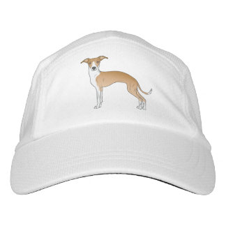 Fawn And White Italian Greyhound Dog Illustration Hat