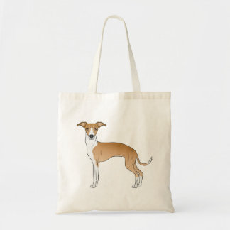 Fawn And White Italian Greyhound Dog Illustration Tote Bag
