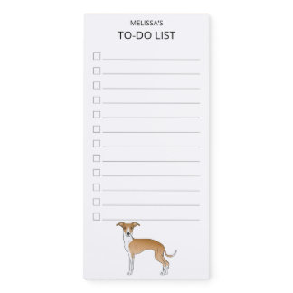 Fawn And White Italian Greyhound To-Do List Magnetic Notepad