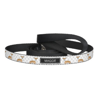 Fawn And White Italian Greyhound With Custom Name Pet Leash