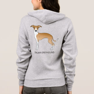 Fawn And White Italian Greyhound With Custom Text Hoodie