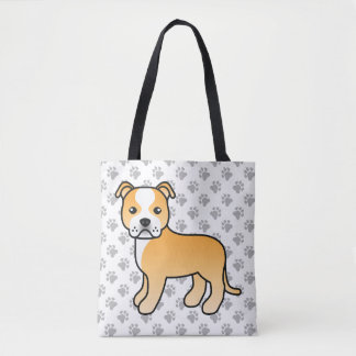 Fawn And White Staffordshire Bull Terrier Dog Tote Bag