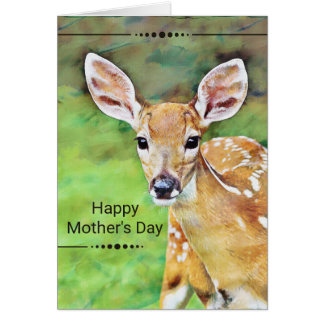Fawn Baby Deer Happy Mother's Day Cards