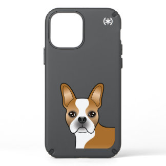 Fawn Boston Terrier Cute Cartoon Dog Head Speck iPhone 12 Case