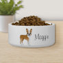 Fawn Boston Terrier Cute Cartoon Dog With A Name Bowl